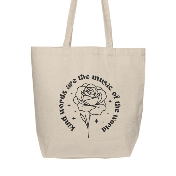 Kind Words Are The Music Of The World Custom Tote Bag - Picture 2 of 3